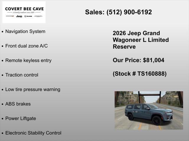2026 Jeep Grand Wagoneer L Limited Reserve 4x4