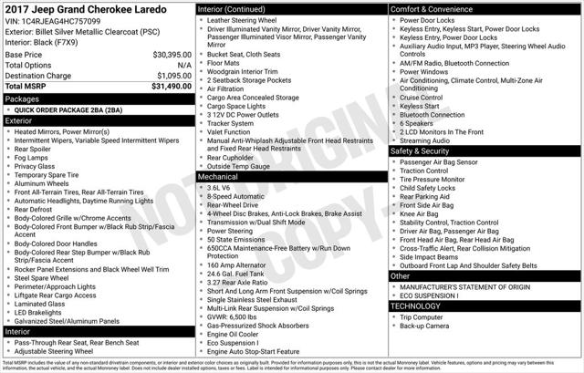 2017 Jeep Grand Cherokee Laredo 4x2