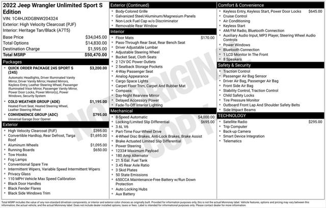 2022 Jeep Wrangler Unlimited Sport S 4x4