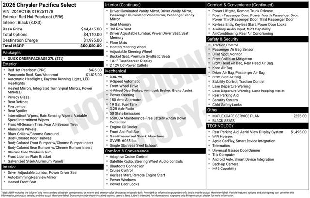 2026 Chrysler Pacifica PACIFICA SELECT 2026 Chrysler Pacifica PACIFICA SELECT