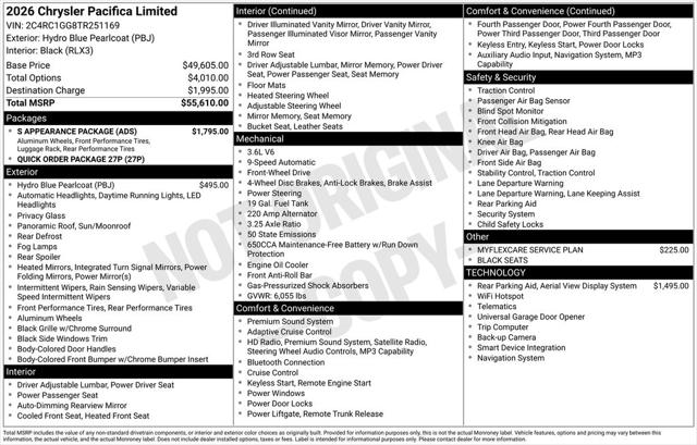 2026 Chrysler Pacifica PACIFICA LIMITED