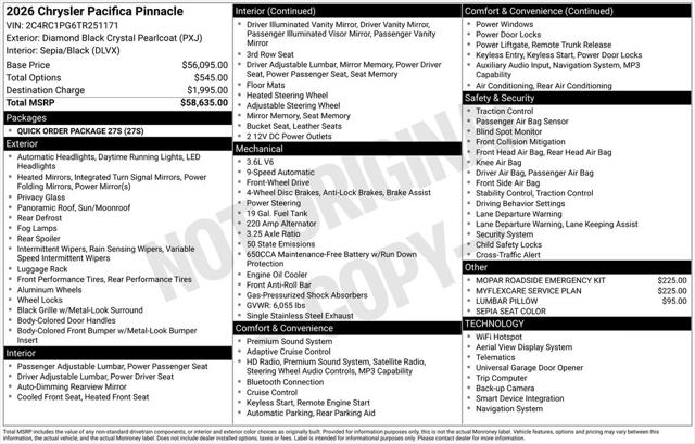 2026 Chrysler Pacifica PACIFICA PINNACLE