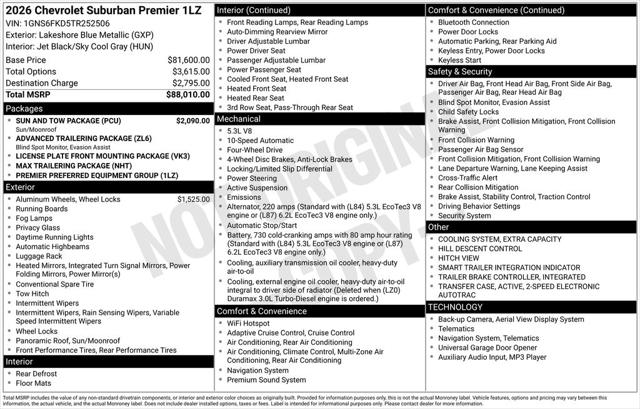 2026 Chevrolet Suburban Premier, 4WD