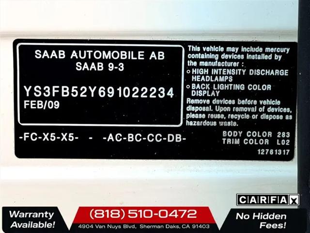2009 Saab 9-3 2.0T