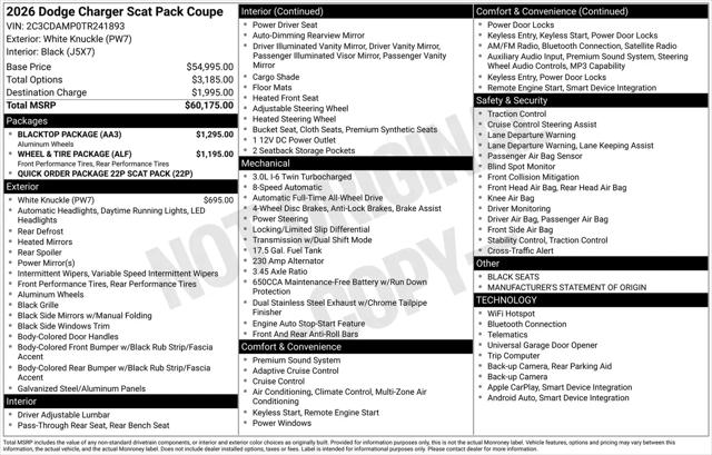 2026 Dodge Charger Scat Pack 2-Door AWD