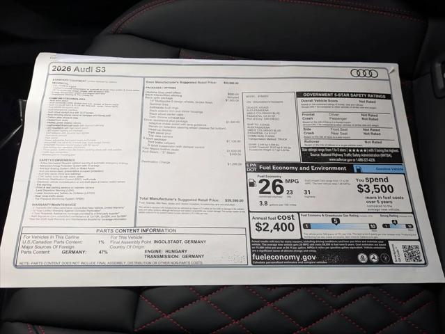 2026 Audi S3 TFSI quattro S tronic