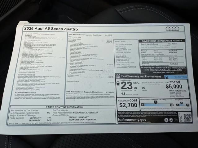 2026 Audi A6 Premium Plus quattro S tronic