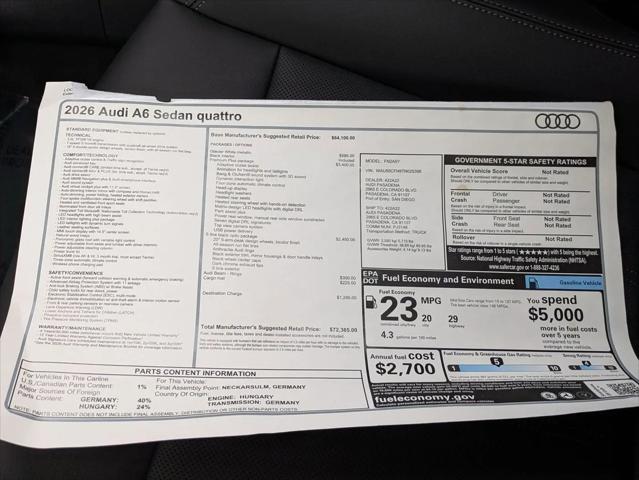 2026 Audi A6 Premium Plus quattro S tronic
