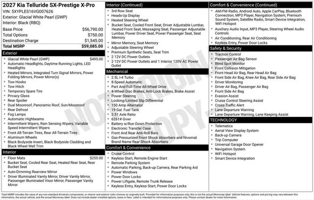 2027 Kia Telluride X-Pro SX-Prestige