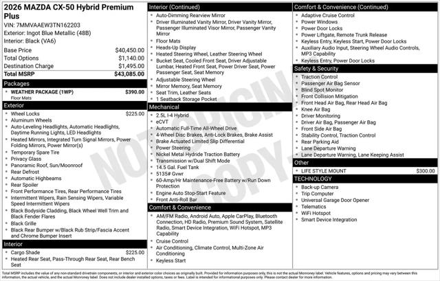 2026 Mazda CX-50 Hybrid Premium Plus