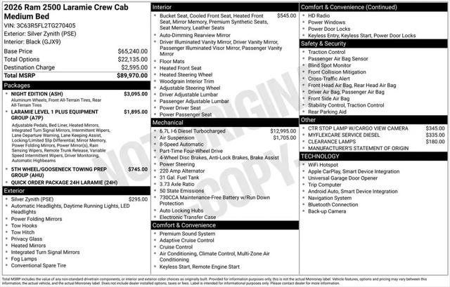 2026 Ram 2500 Laramie Crew Cab 4x4 6'4" Box
