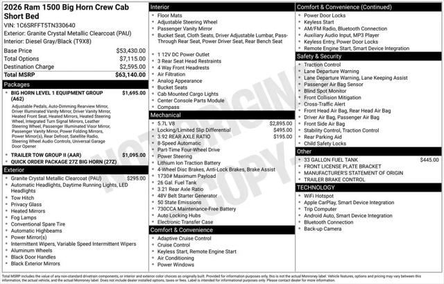 2026 Ram 1500 Big Horn Crew Cab 4x4 57 Box