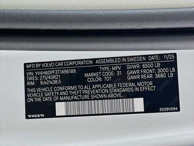 2026 Volvo XC90 Plug-In Hybrid Ultra, T8 AWD, Electric/Gasoline, Bright, 7 Seats