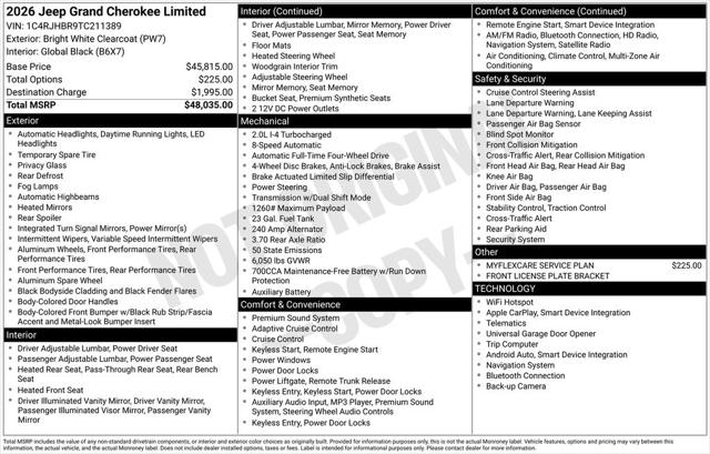 2026 Jeep Grand Cherokee Limited 4x4