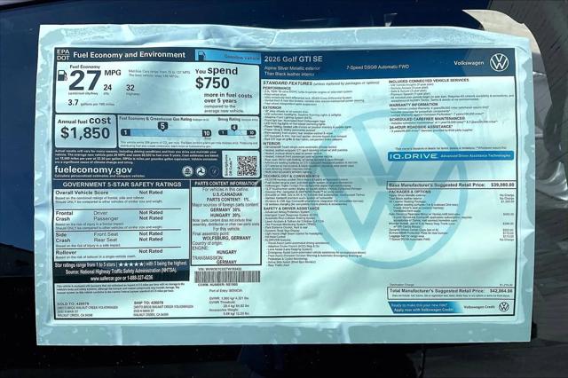 2026 Volkswagen Golf GTI SE