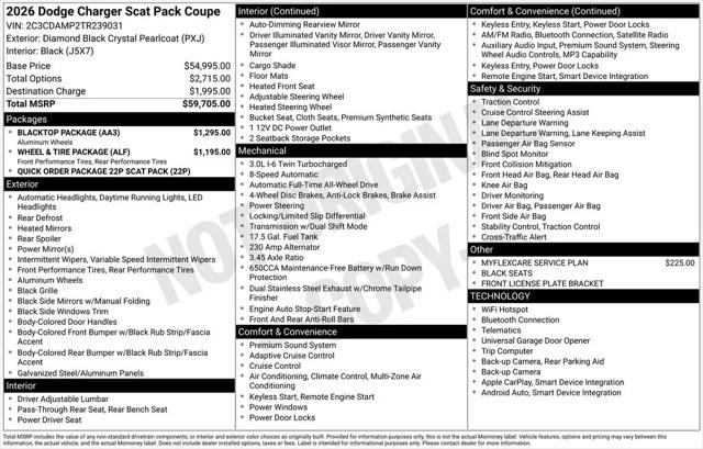 2026 Dodge Charger Scat Pack 2-Door AWD