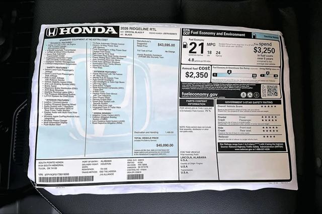 2026 Honda Ridgeline RTL