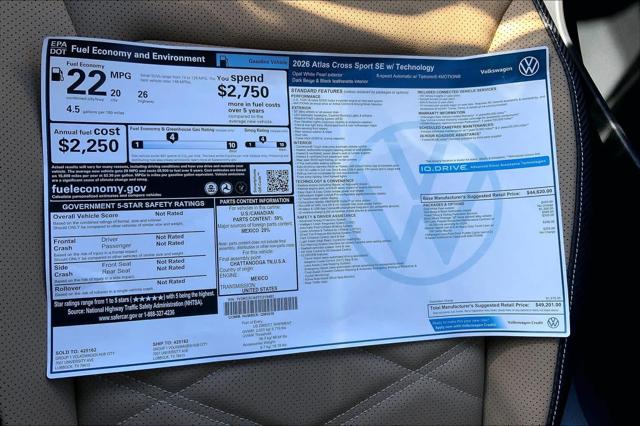 2026 Volkswagen Atlas Cross Sport SE with Technology