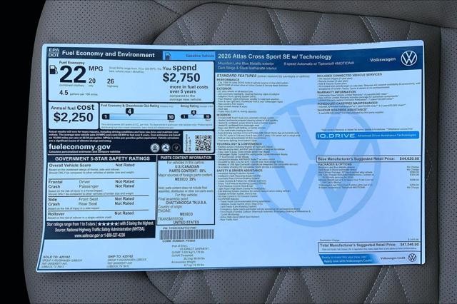 2026 Volkswagen Atlas Cross Sport SE with Technology