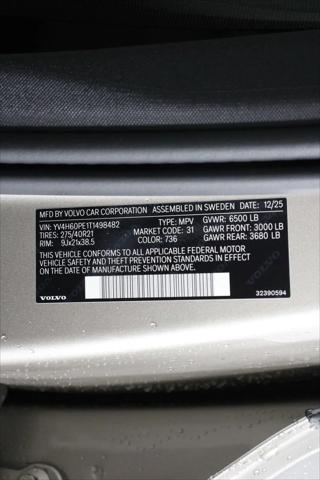 2026 Volvo XC90 Plug-In Hybrid Plus, T8 AWD, Electric/Gasoline, Bright, 7 Seats