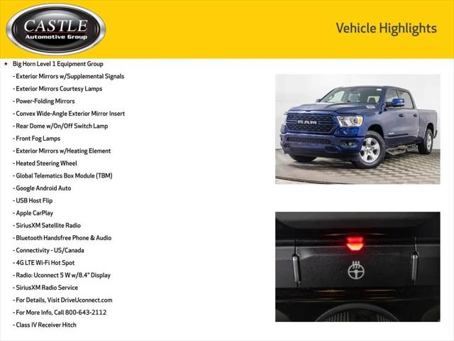 2024 Ram 1500 Big Horn Crew Cab 4x4 6'4" Box