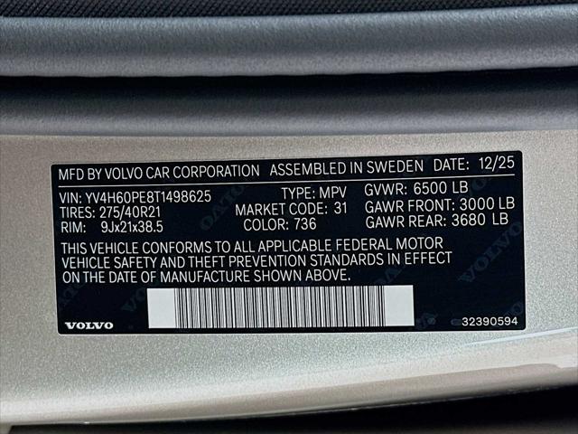 2026 Volvo XC90 Plug-In Hybrid Plus, T8 AWD, Electric/Gasoline, Bright, 7 Seats