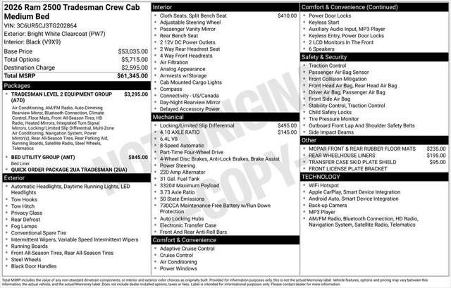 2026 RAM Ram 2500 RAM 2500 TRADESMAN CREW CAB 4X4 64 BOX