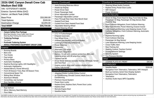 2026 GMC Canyon Denali, 4WD