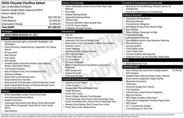 2026 Chrysler Pacifica PACIFICA SELECT AWD