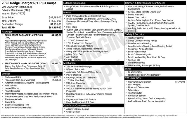 2026 Dodge Charger CHARGER R/T PLUS 2-DOOR AWD