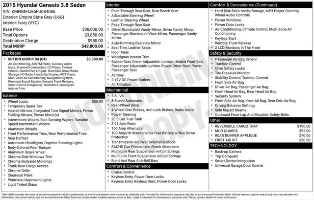 2015 Hyundai Genesis 3.8 2015 Hyundai Genesis 3.8