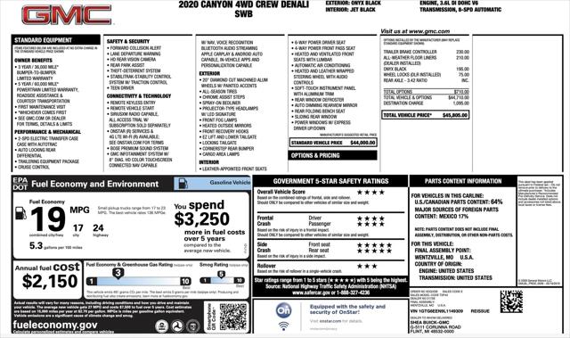 2020 GMC Canyon 4WD Crew Cab Short Box Denali