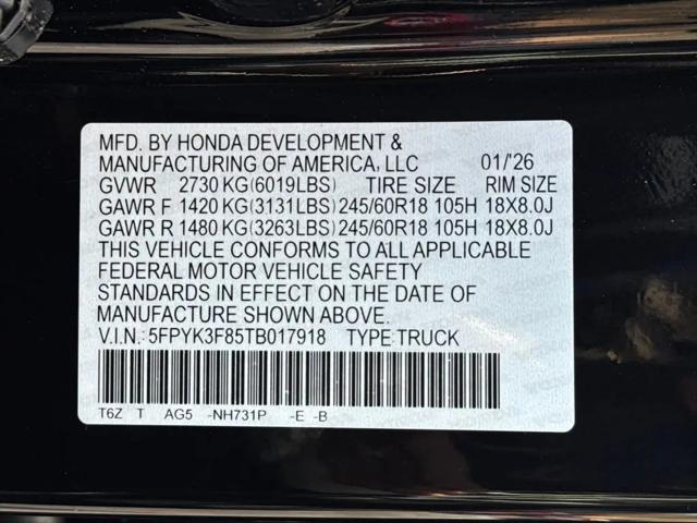 2026 Honda Ridgeline Black Edition