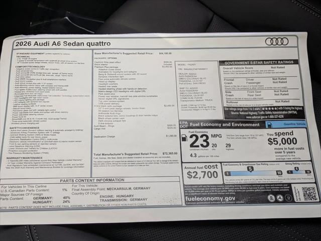 2026 Audi A6 Premium Plus quattro S tronic