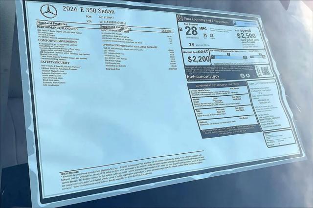 2026 Mercedes-Benz E 350 E 350