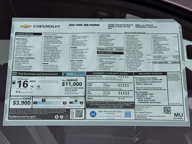 2026 Chevrolet Tahoe 4WD Premier