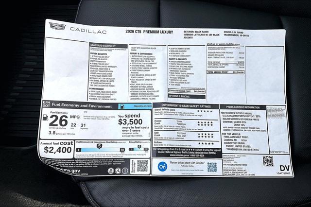 2026 Cadillac CT5 Premium Luxury RWD
