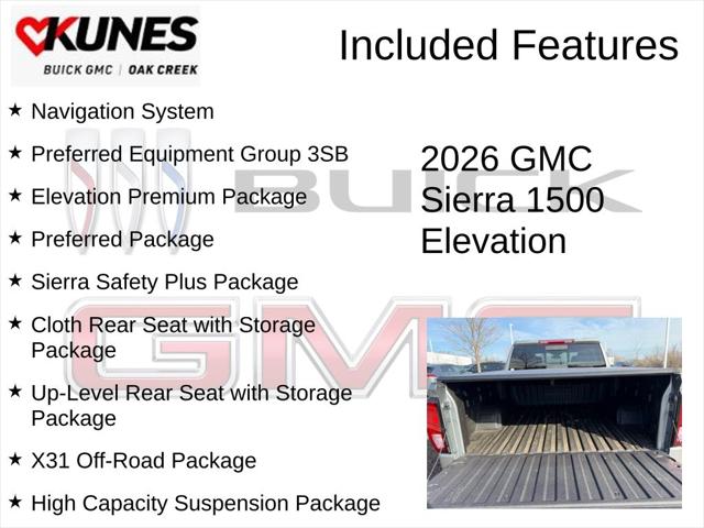 2026 GMC Sierra 1500 Crew Cab, Short Bed, Elevation, 4WD