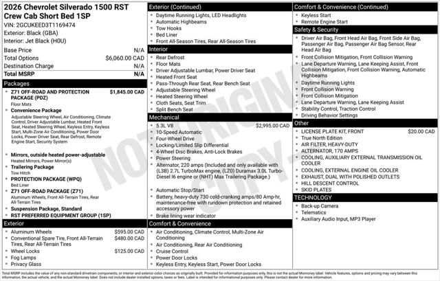 2026 Chevrolet Silverado 1500 4WD Crew Cab Short Bed RST