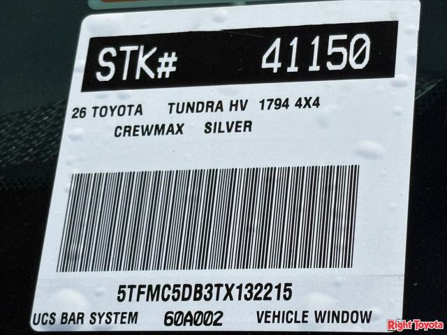 2026 Toyota Tundra 1794 Edition CrewMax 5.5' Bed