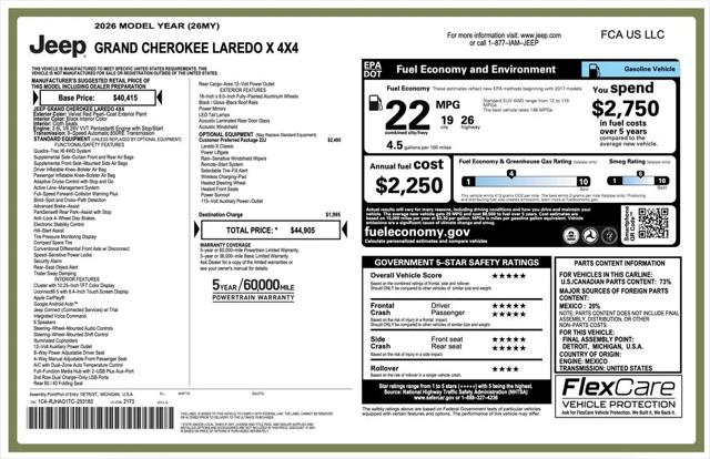 2026 Jeep Grand Cherokee GRAND CHEROKEE LAREDO X 4X4