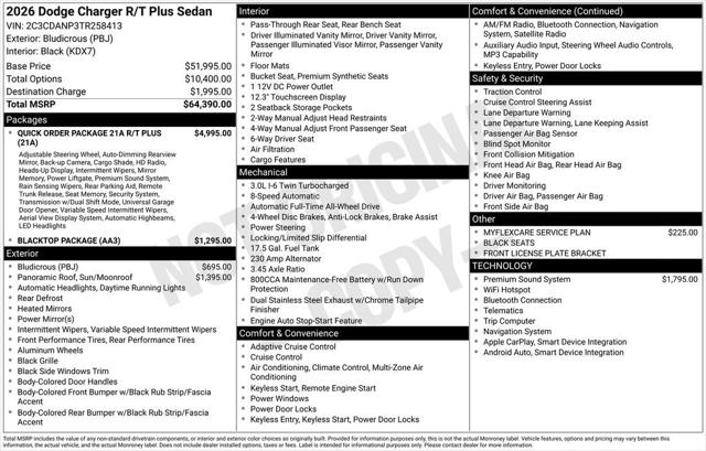 2026 Dodge Charger CHARGER R/T PLUS 4-DOOR AWD