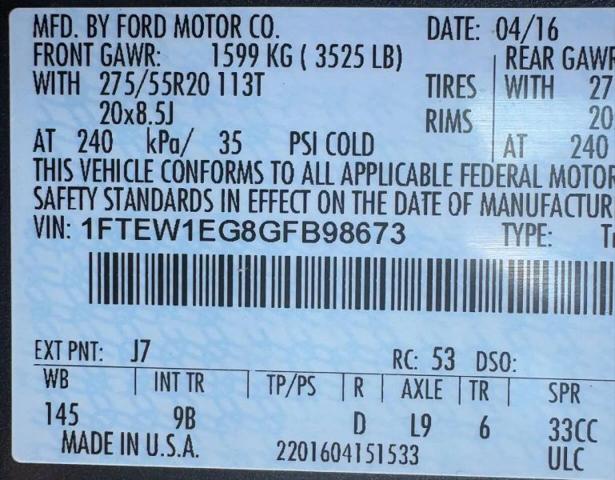 2016 Ford F-150 Platinum
