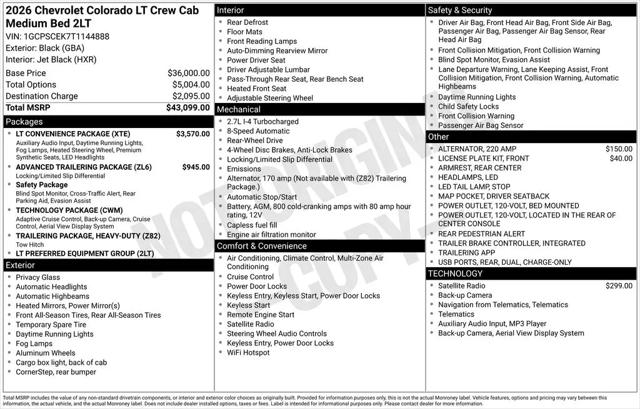2026 Chevrolet Colorado LT, RWD