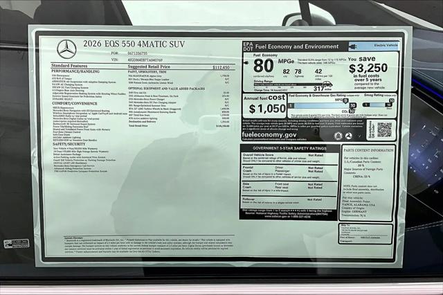 2026 Mercedes-Benz EQS 550 EQS 550