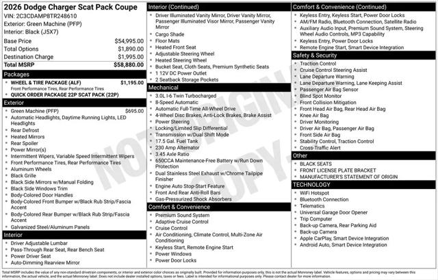 2026 Dodge Charger Scat Pack 2-Door AWD
