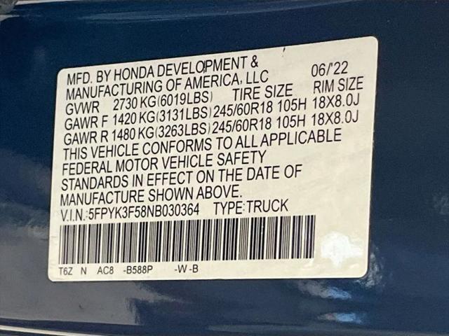 2022 Honda Ridgeline RTL