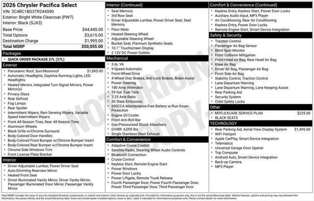 2026 Chrysler Pacifica Select