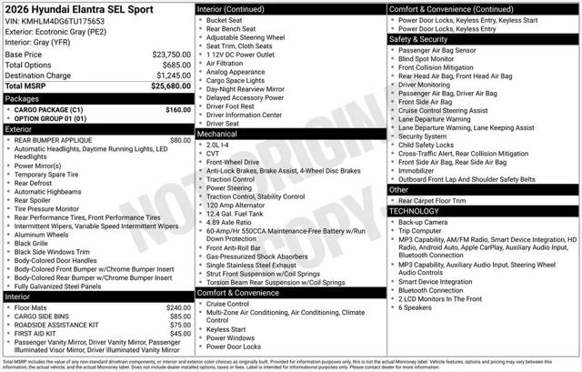 2026 Hyundai Elantra SEL Sport