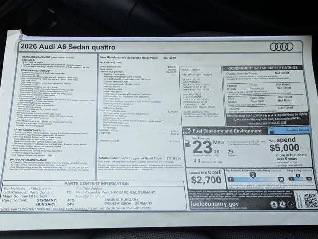2026 Audi A6 Premium Plus quattro S tronic